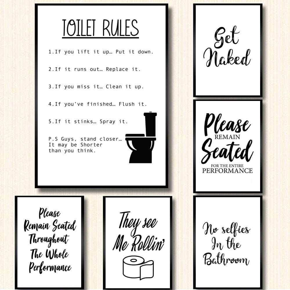 Canvas Paintings Bathroom Rules