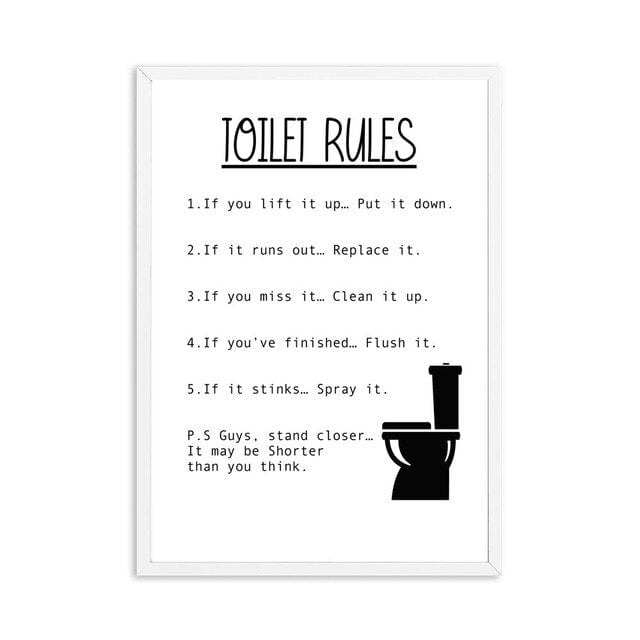 Canvas Paintings Bathroom Rules