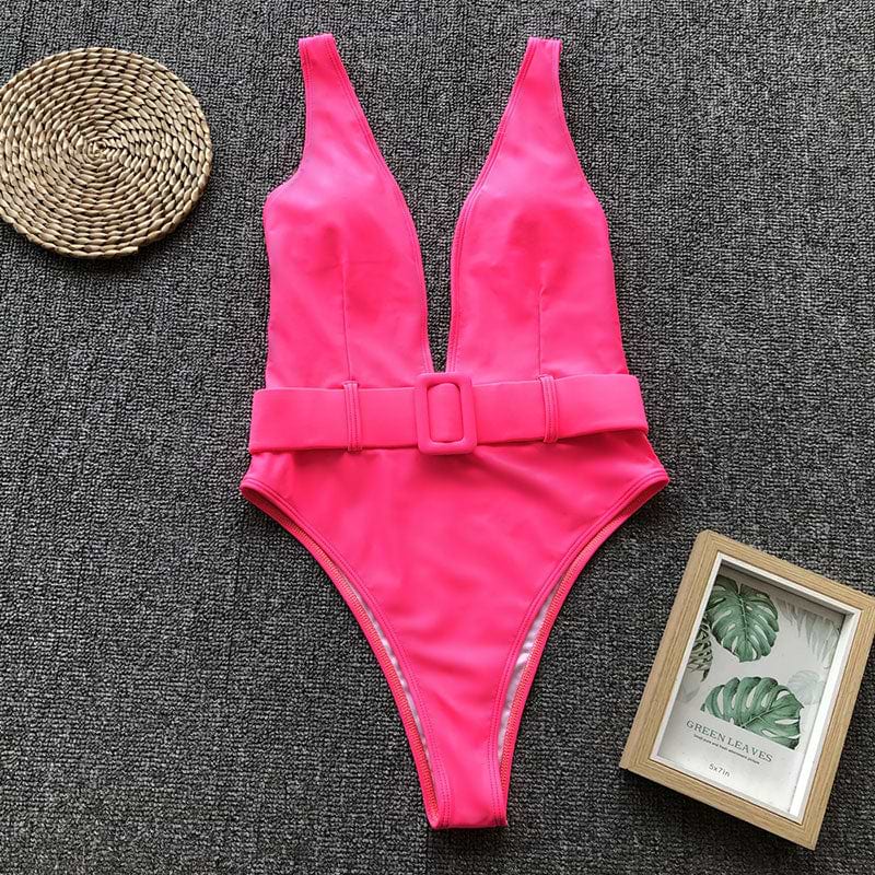 One Piece Swimsuit-High Waist