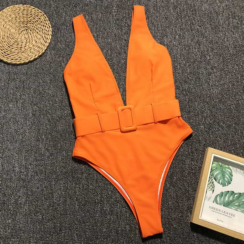 One Piece Swimsuit-High Waist