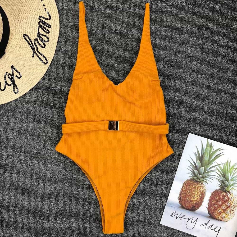Backless High Cut One Pieces swimsuit