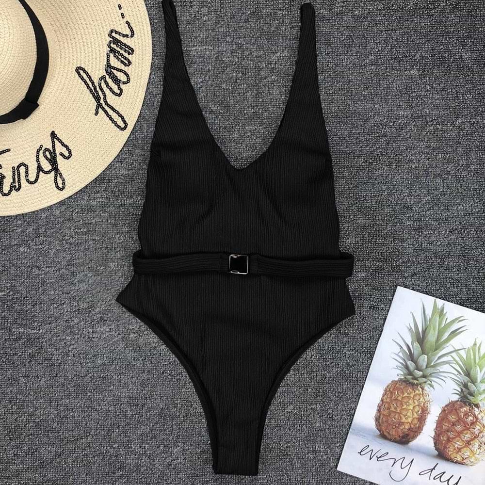 Backless High Cut One Pieces swimsuit