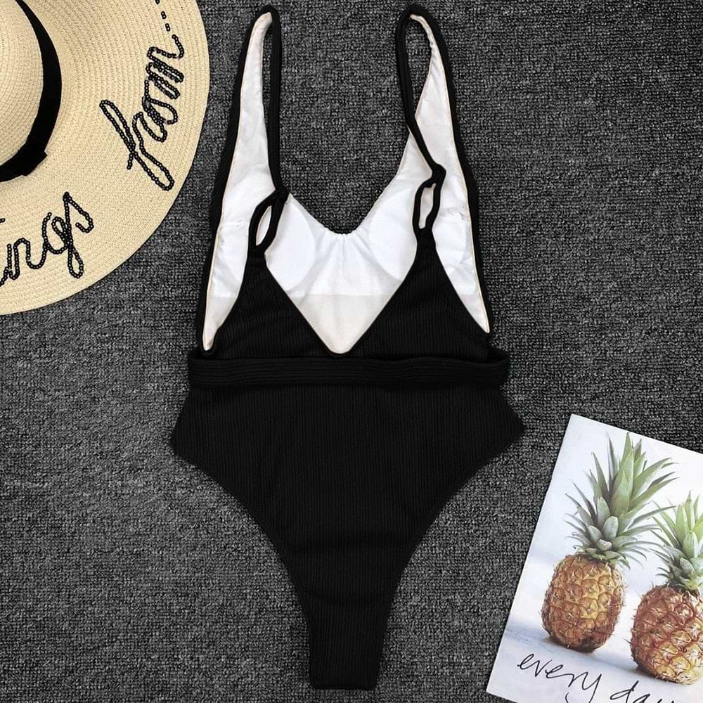 Backless High Cut One Pieces swimsuit
