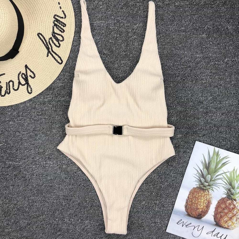 Backless High Cut One Pieces swimsuit
