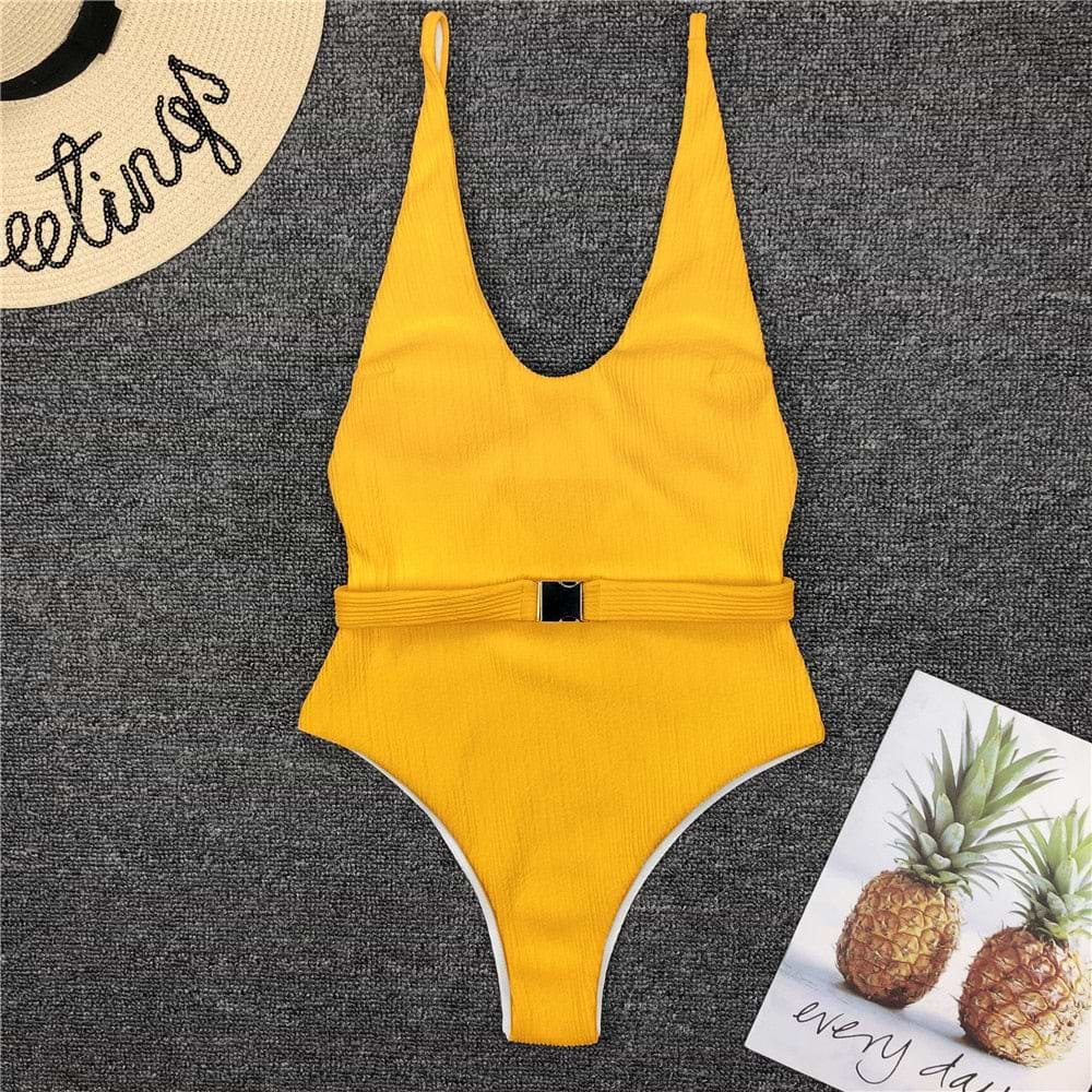 Backless High Cut One Pieces swimsuit