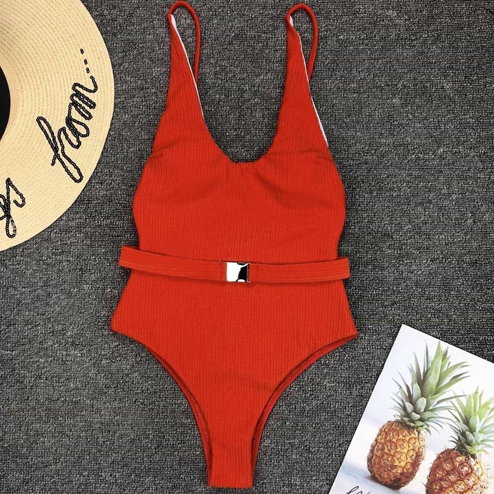 Backless High Cut One Pieces swimsuit