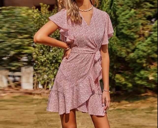 &quot;DONA&quot; V Neck Mini Dress