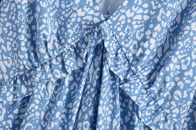 V Neck Ruffles Beach Dress