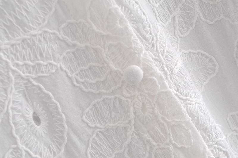 Floral Midi Dress with V Neck and Puff Sleeve