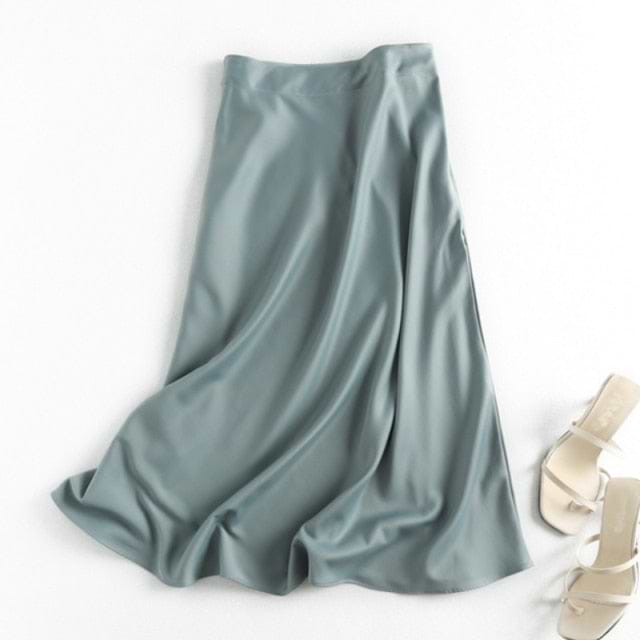 "Kami" High Waist Satin Skirt