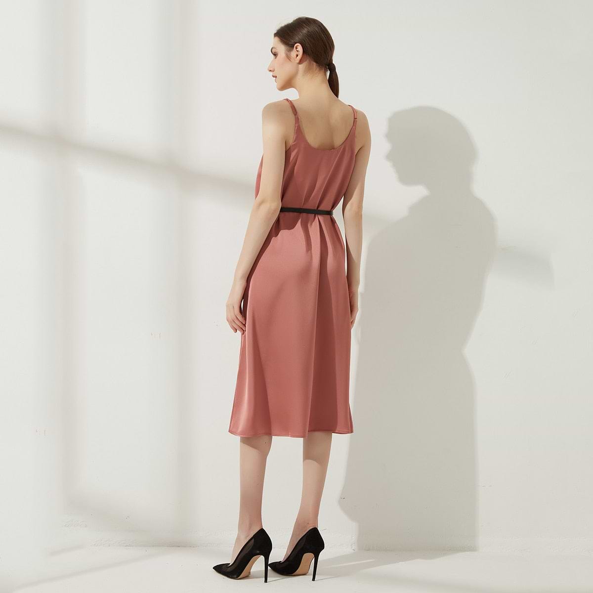 &quot;KIKA&quot; Satin Dresses V-Neck