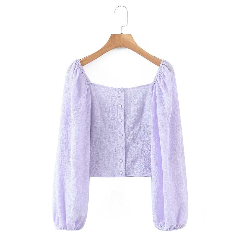 &quot;YOU&quot; Square Collar Blouse