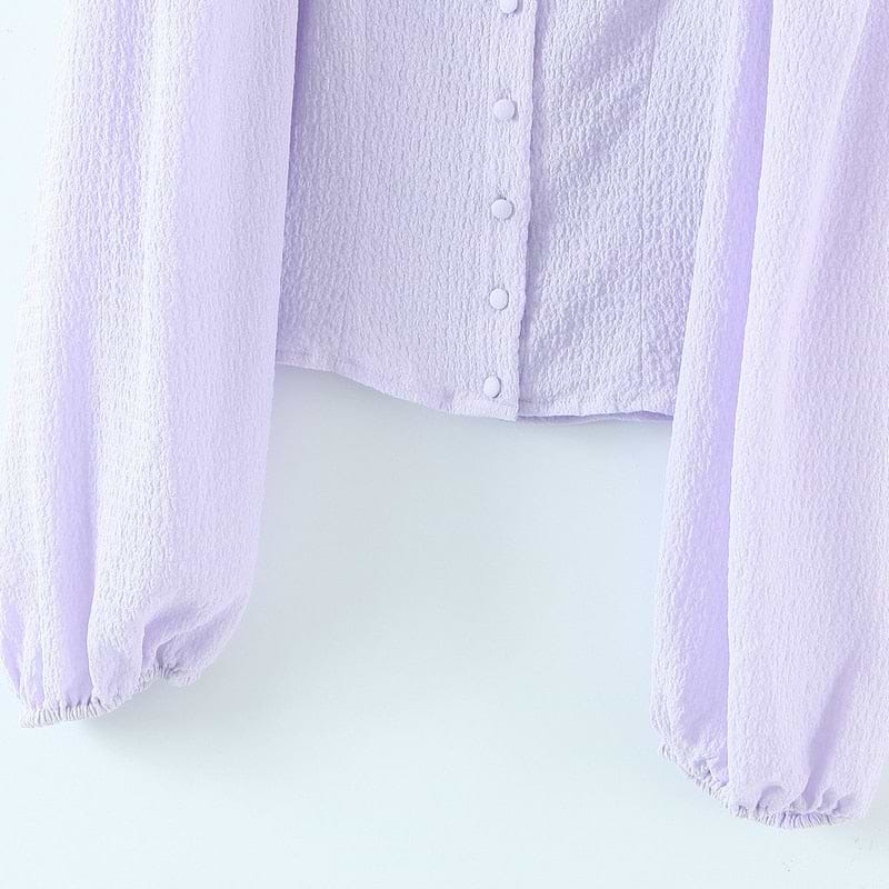 &quot;YOU&quot; Square Collar Blouse