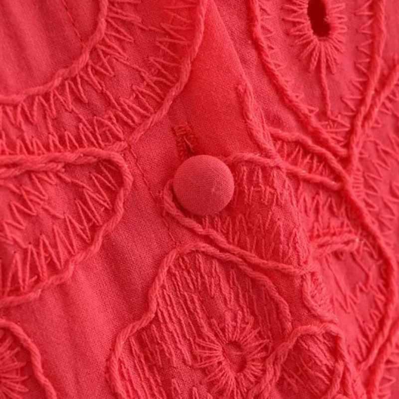 Floral Midi Dress with V Neck and Puff Sleeve