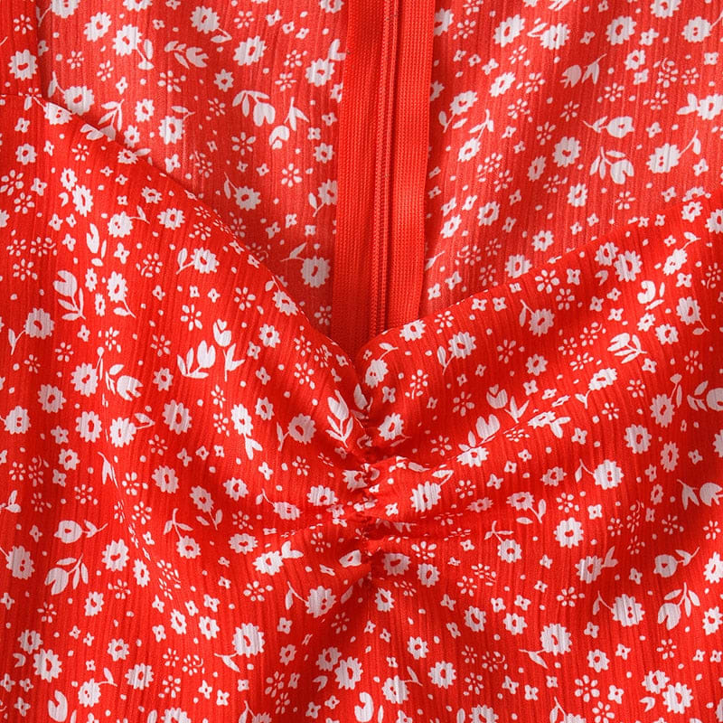 Split Midi Dresses with Floral Print