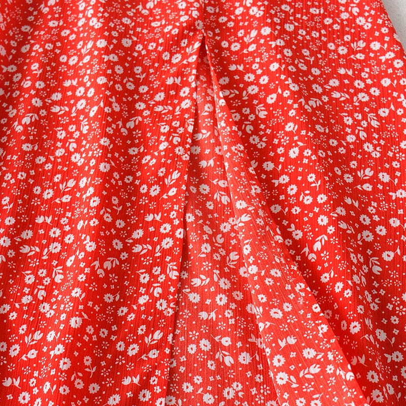 Split Midi Dresses with Floral Print