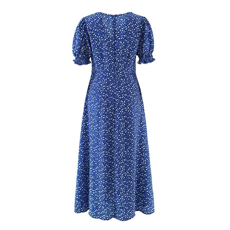 Split Midi Dresses with Floral Print