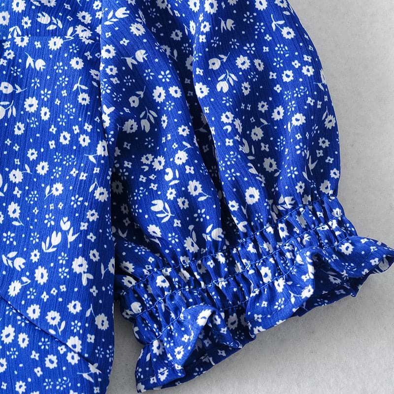 Split Midi Dresses with Floral Print