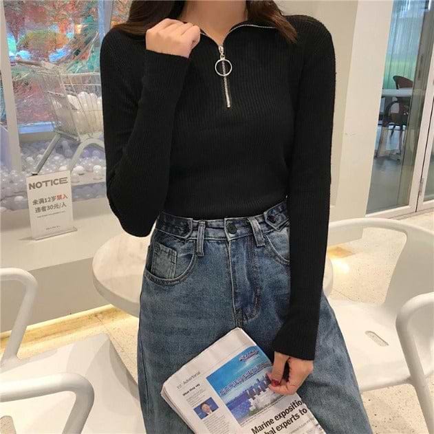 &quot;Monica&quot; High-Neck Sweater