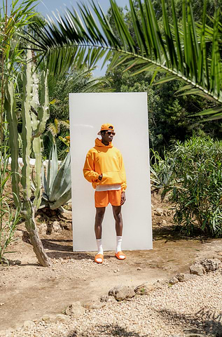 orange hoodie with orange cap