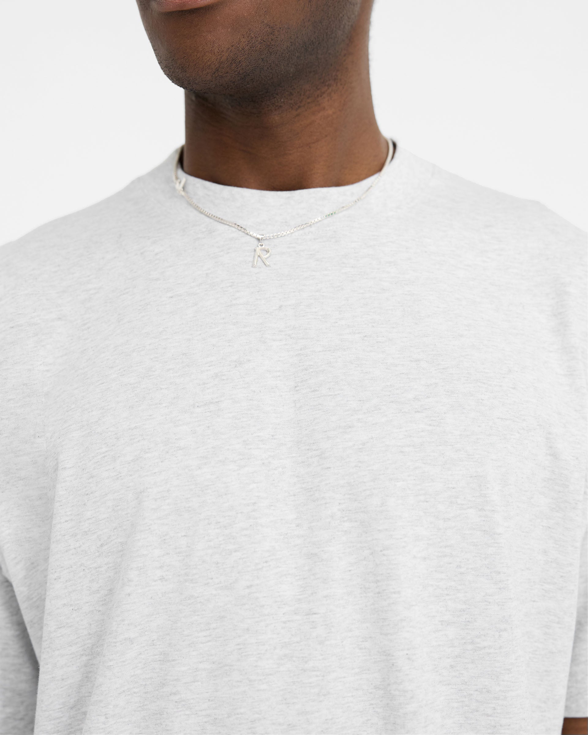 2 x Initial Oversized T-Shirt - Ice Grey Marl