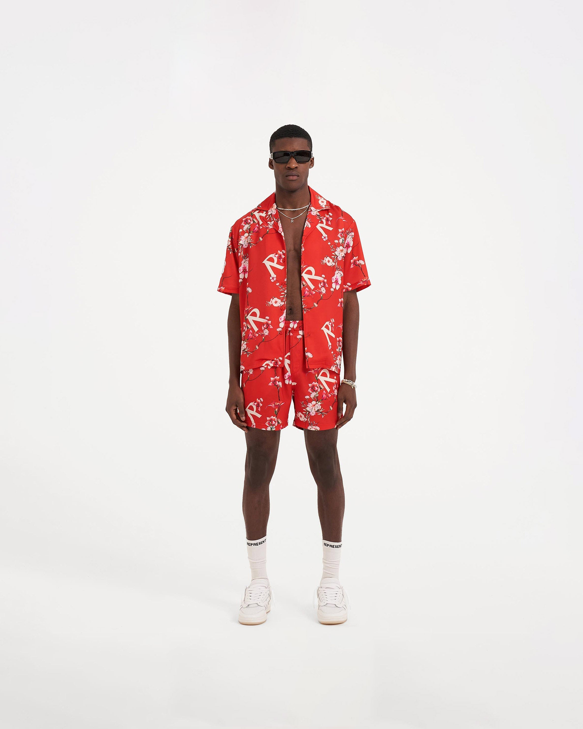 Floral Shorts - Burnt Red