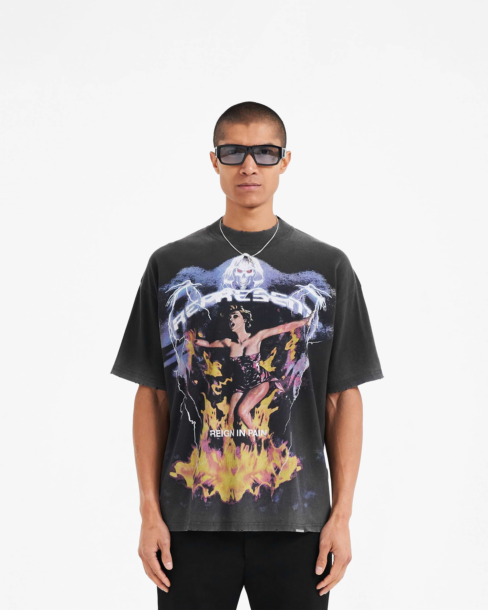 Spirit Reaper T-Shirt | Vintage Black T-Shirts FW22 | Represent Clo