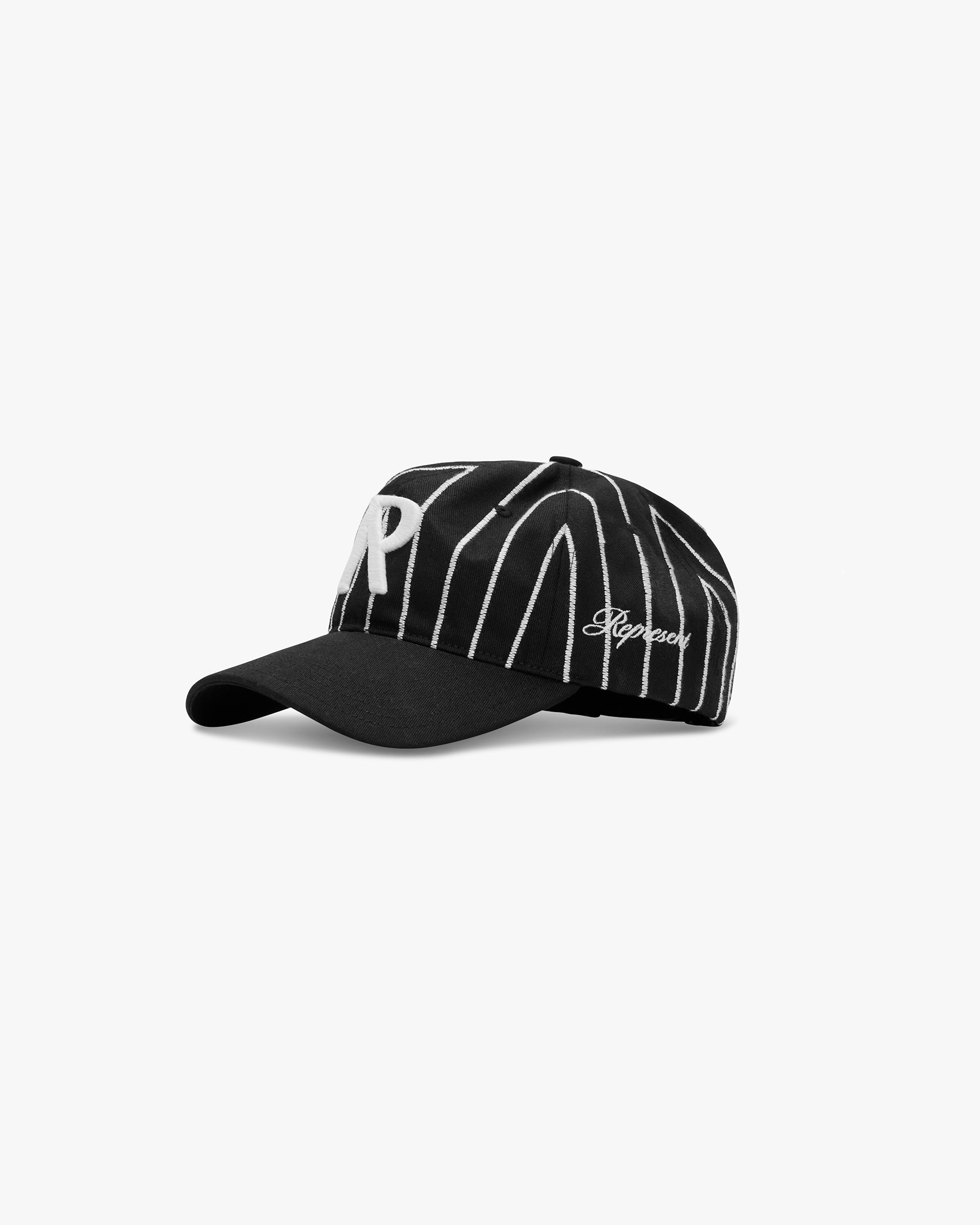 Initial Stripe Cap - Jet Black