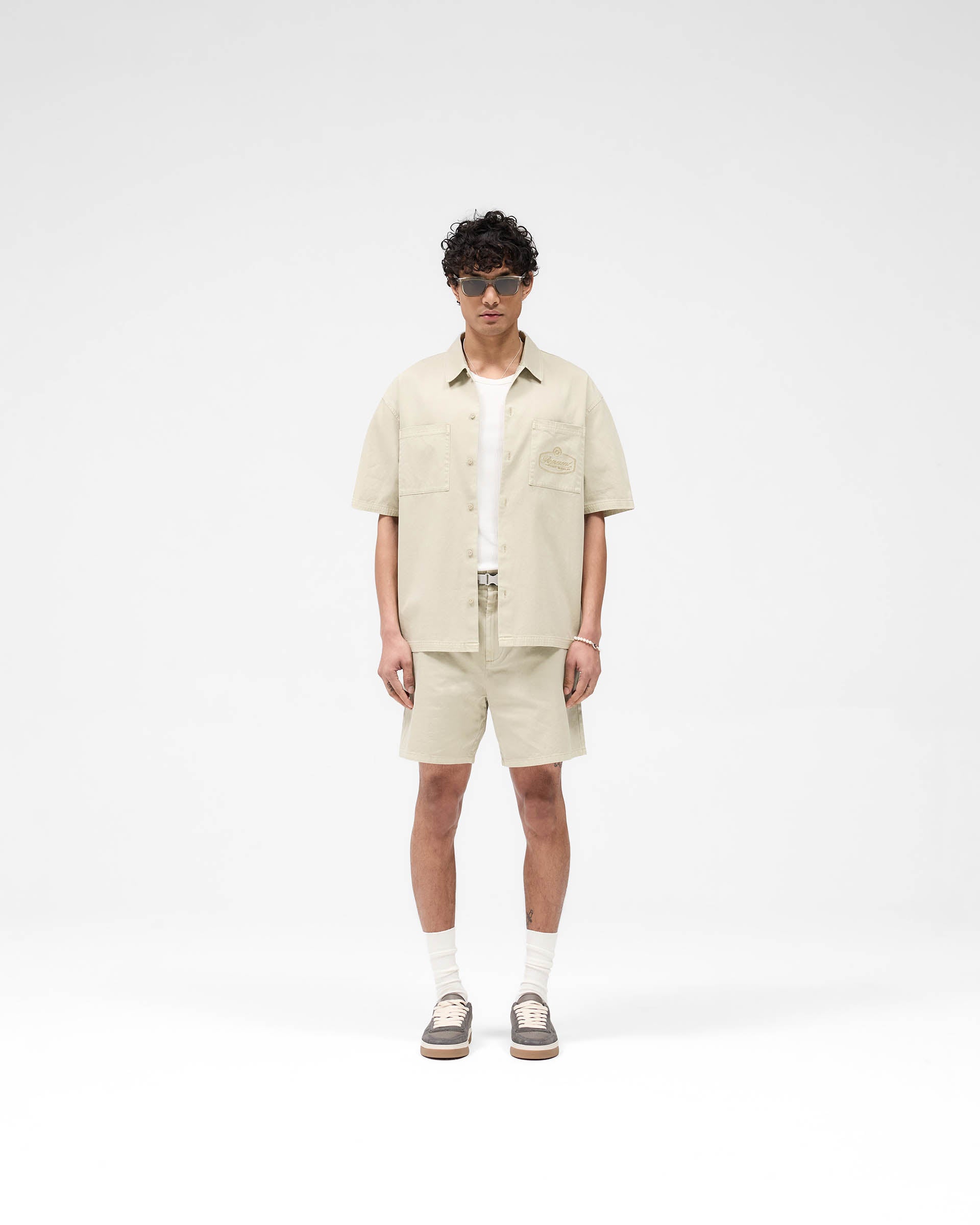 Cotton Tailored Short - Beige