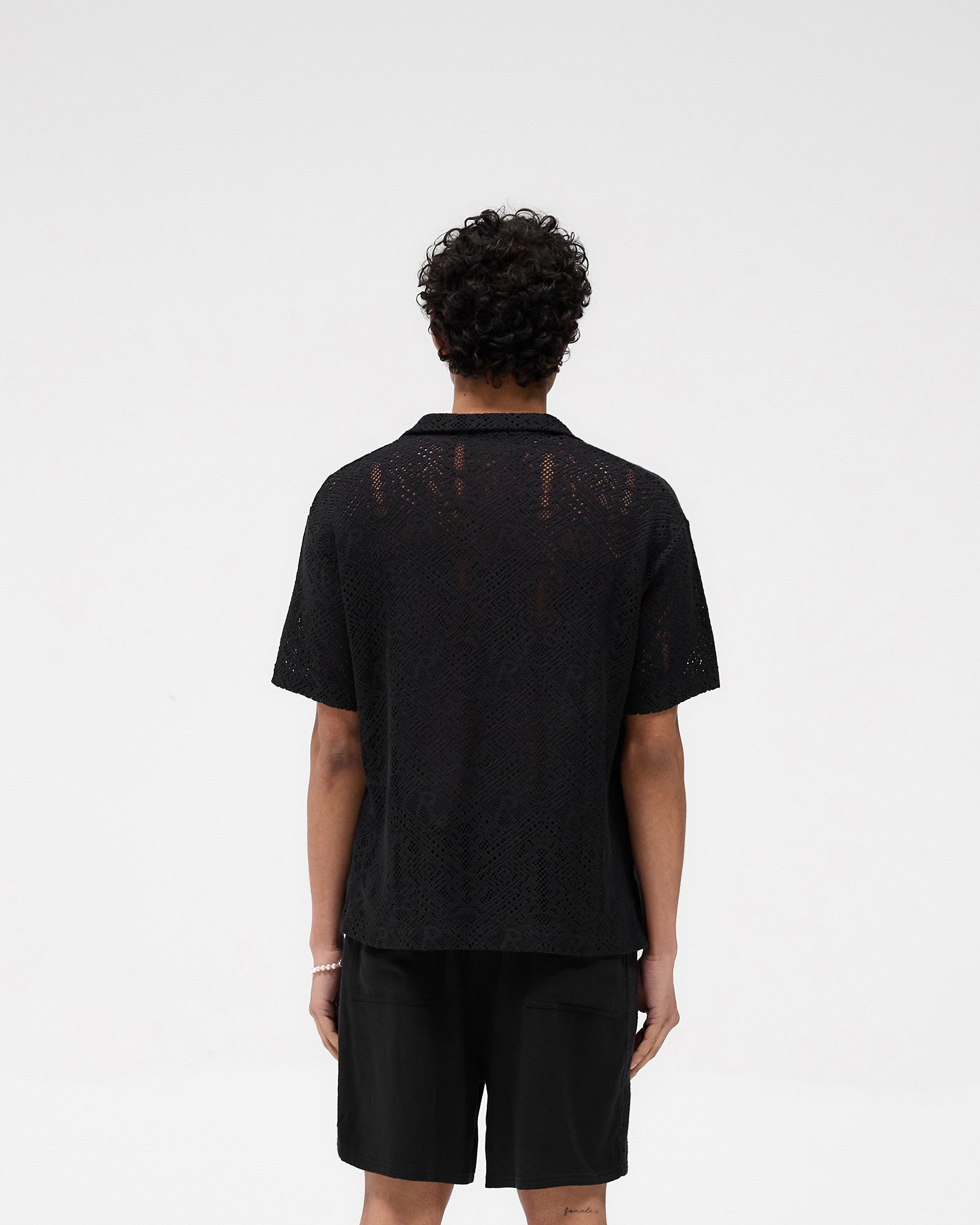 All Over Crochet Shirt - Jet Black