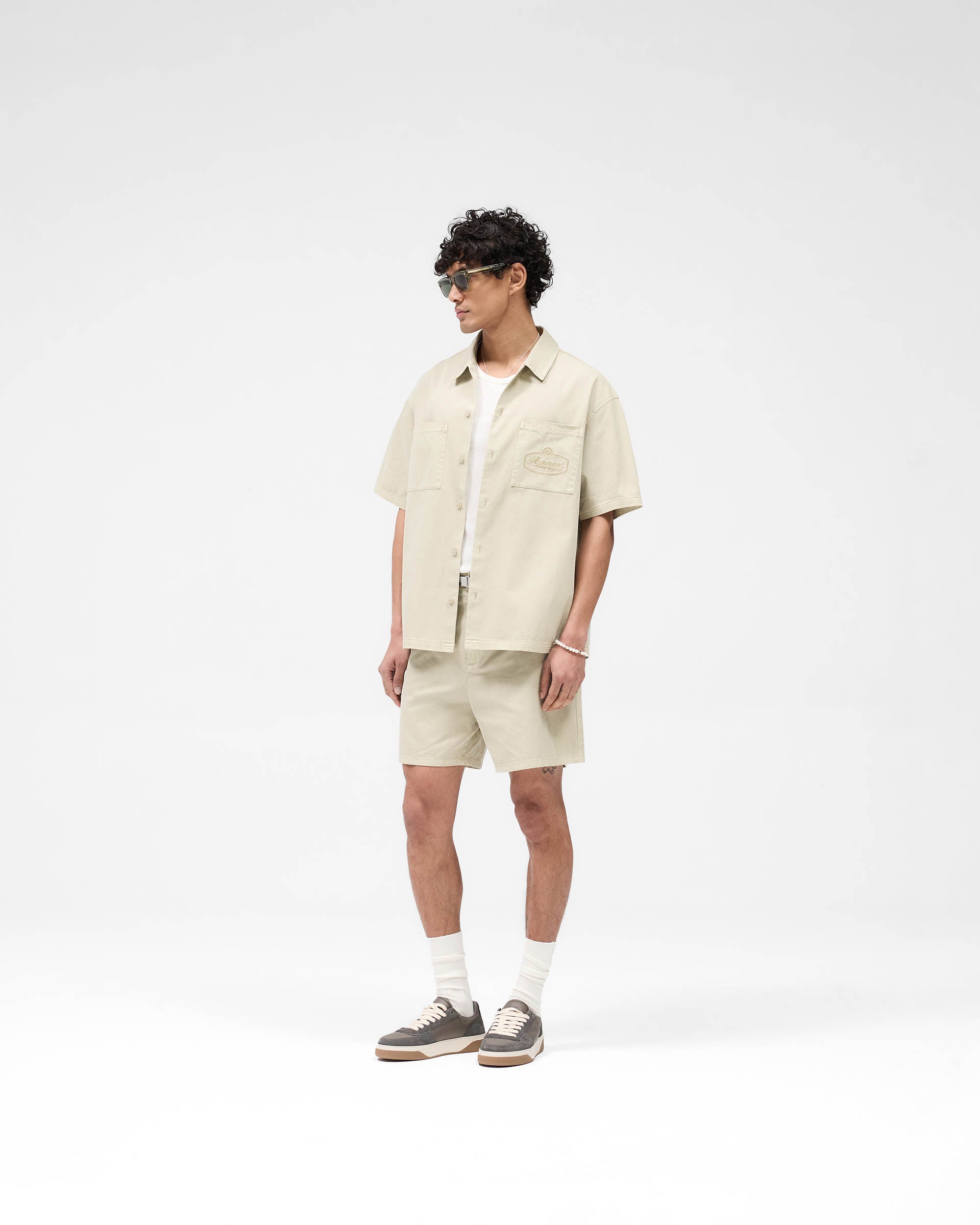 Cotton Tailored Short - Beige