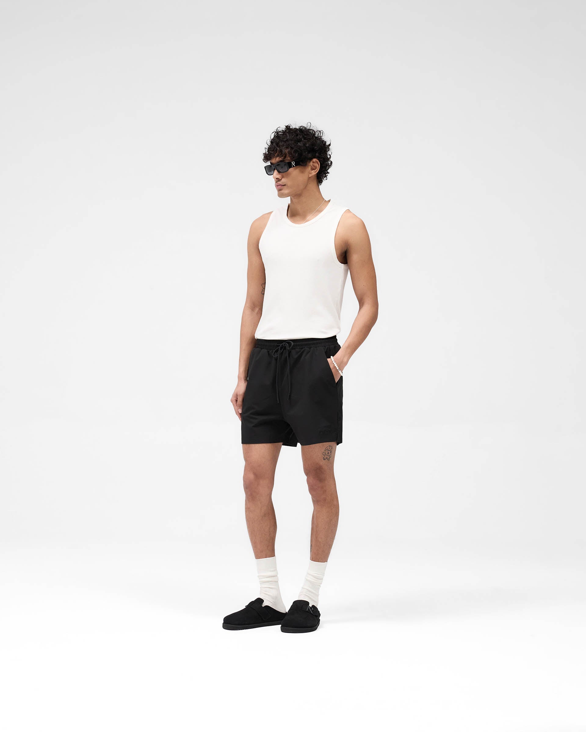 Seersucker Smart Swim Short - Black
