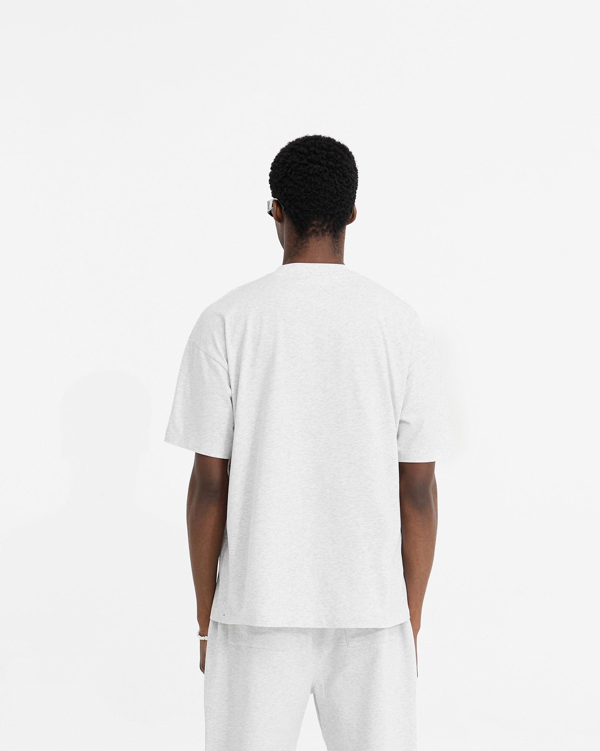 2 x Initial Oversized T-Shirt - Ice Grey Marl