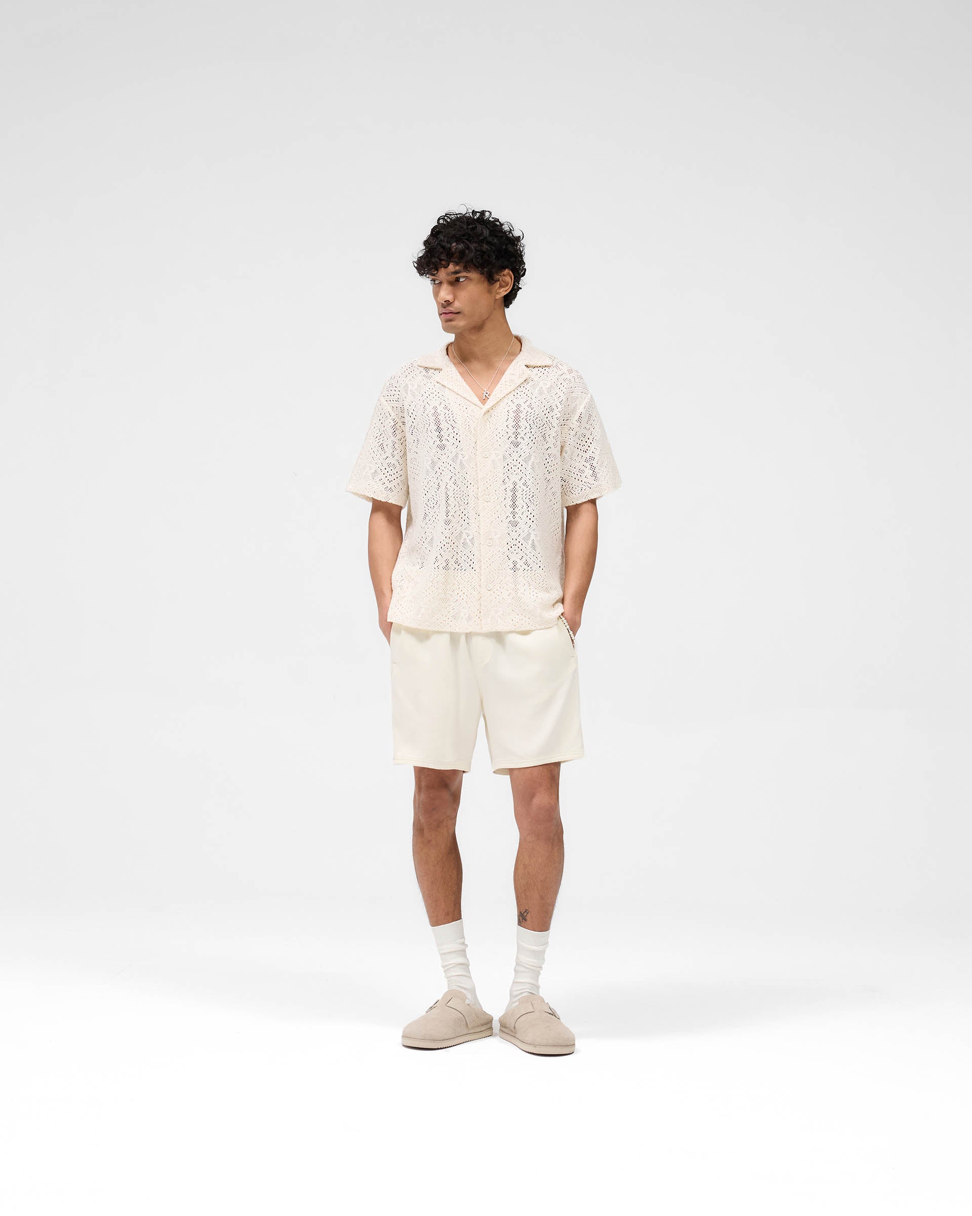 Knitted Panel Short - Antique White