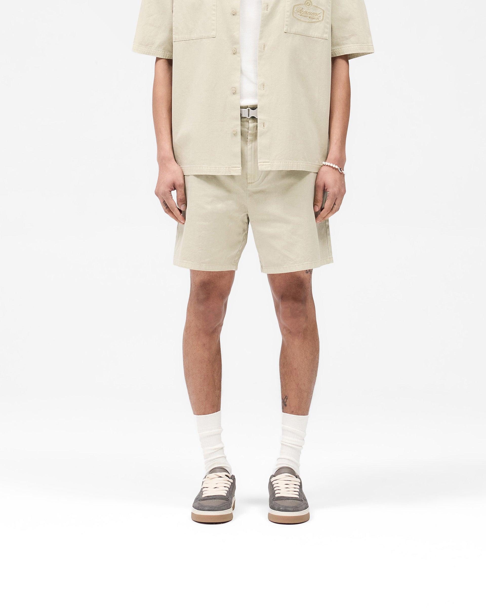 Cotton Tailored Short - Beige