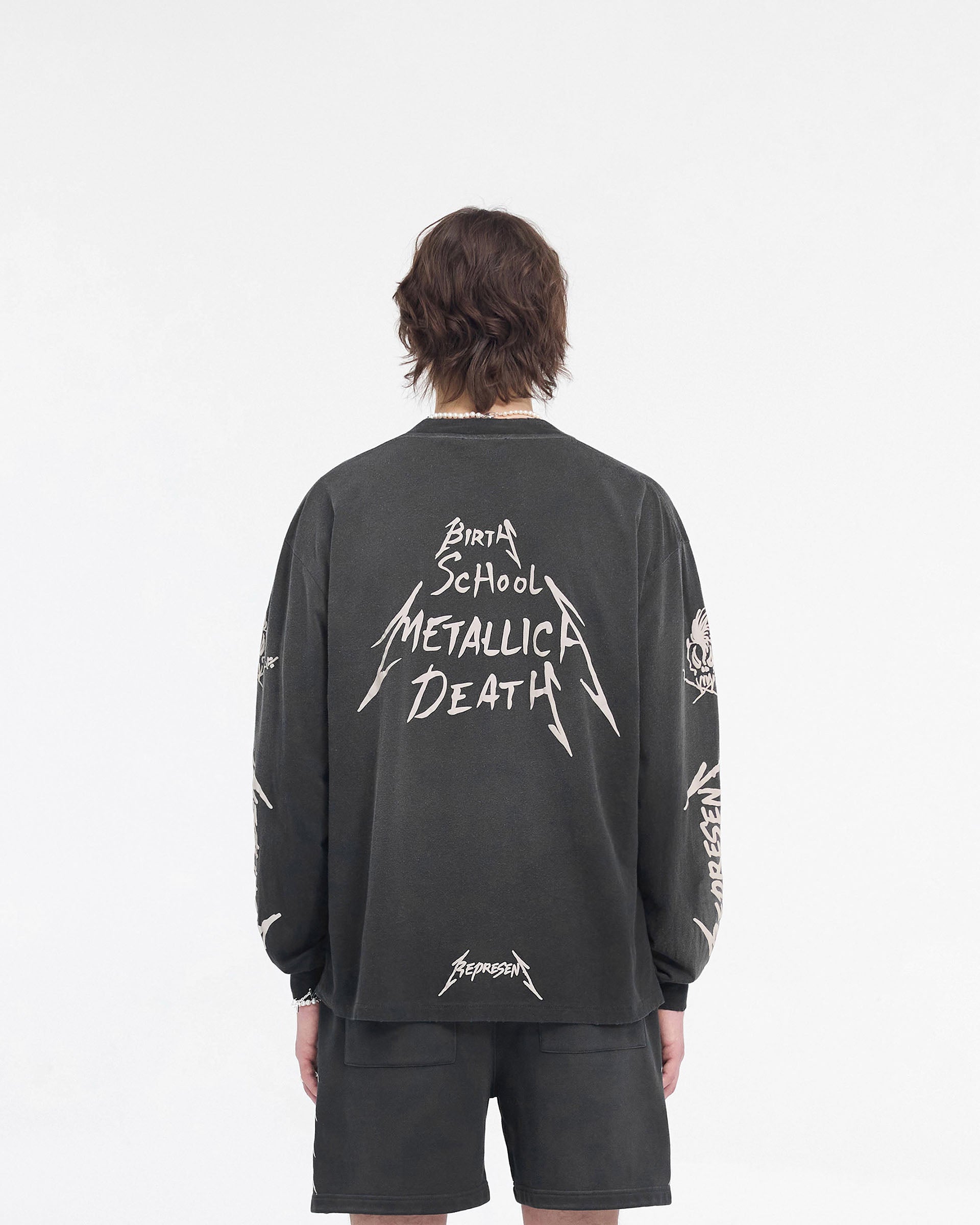 Represent X Metallica‚Ñ¢Ô∏è Garage Inc Long Sleeve T-Shirt - Stained Black