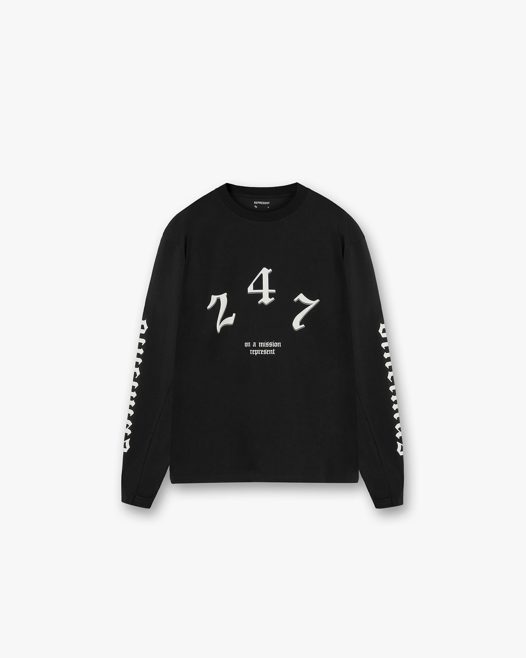 Vintage 247 Long Sleeve T-Shirt - Black Papyrus