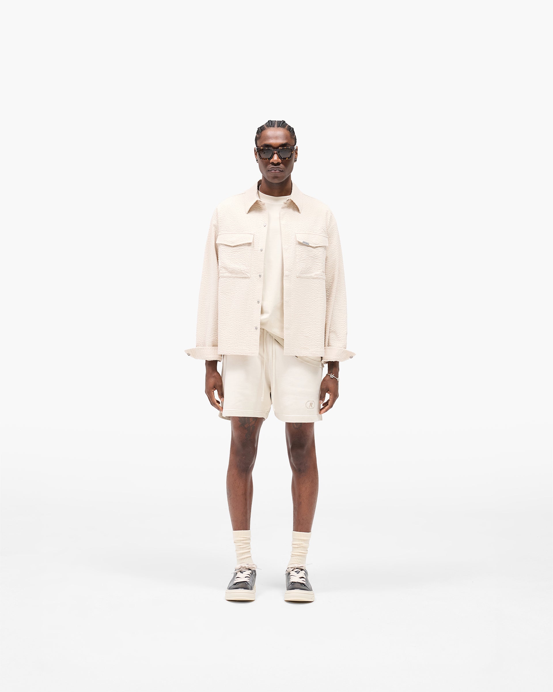Textured Long Sleeve Shirt - Champagne