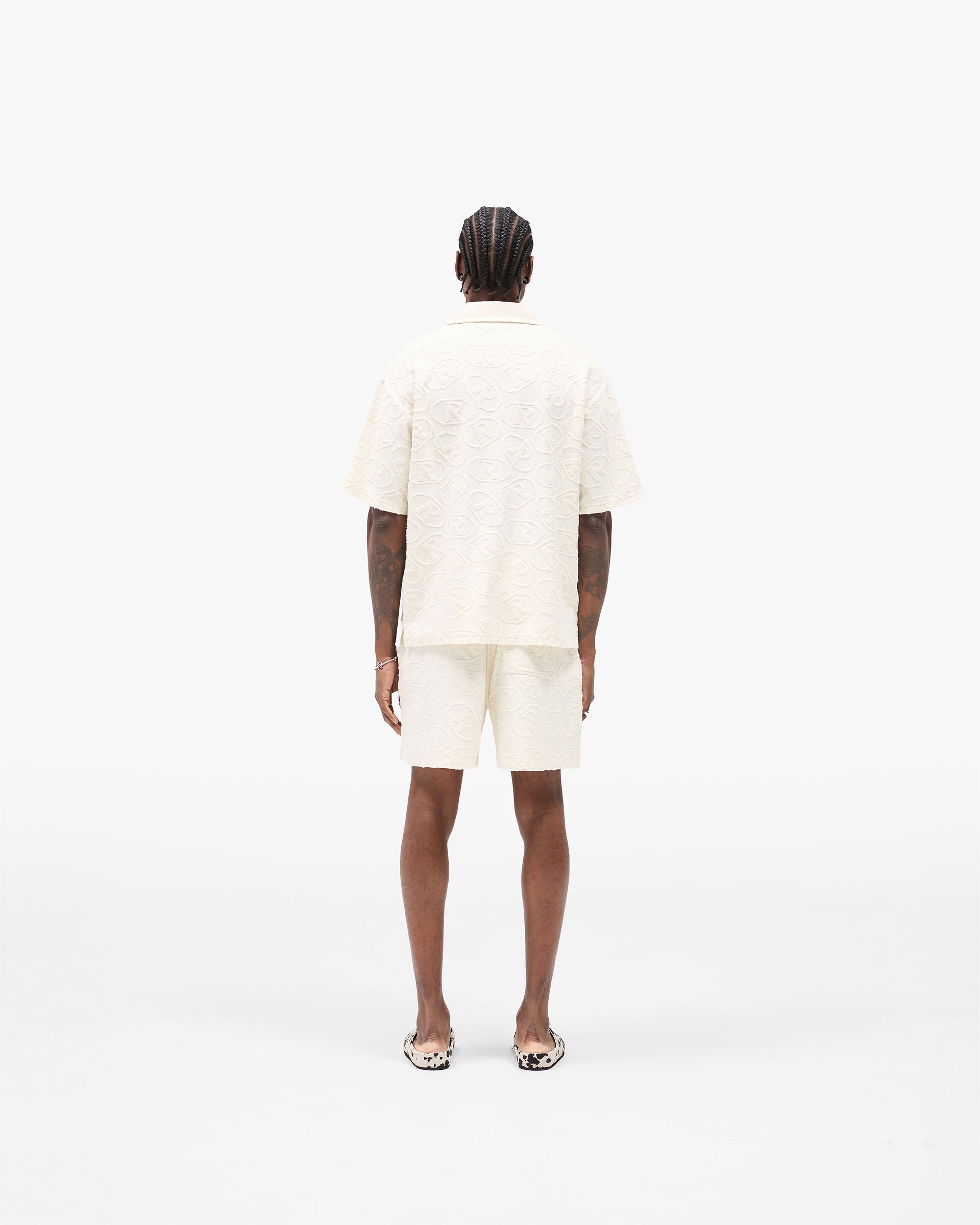 All Over Print Towel Shirt - Aged White