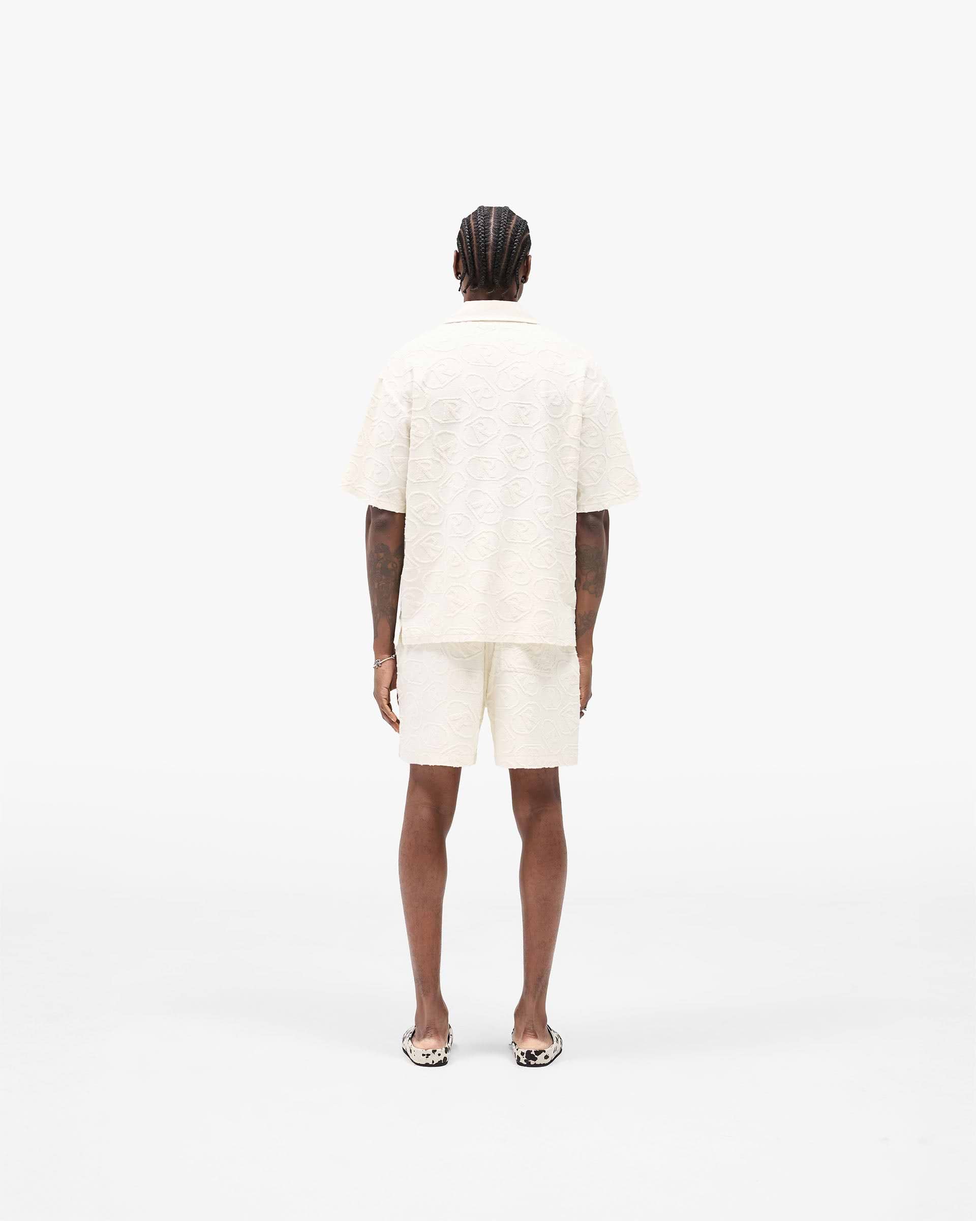 All Over Print Towel Shirt - Aged White