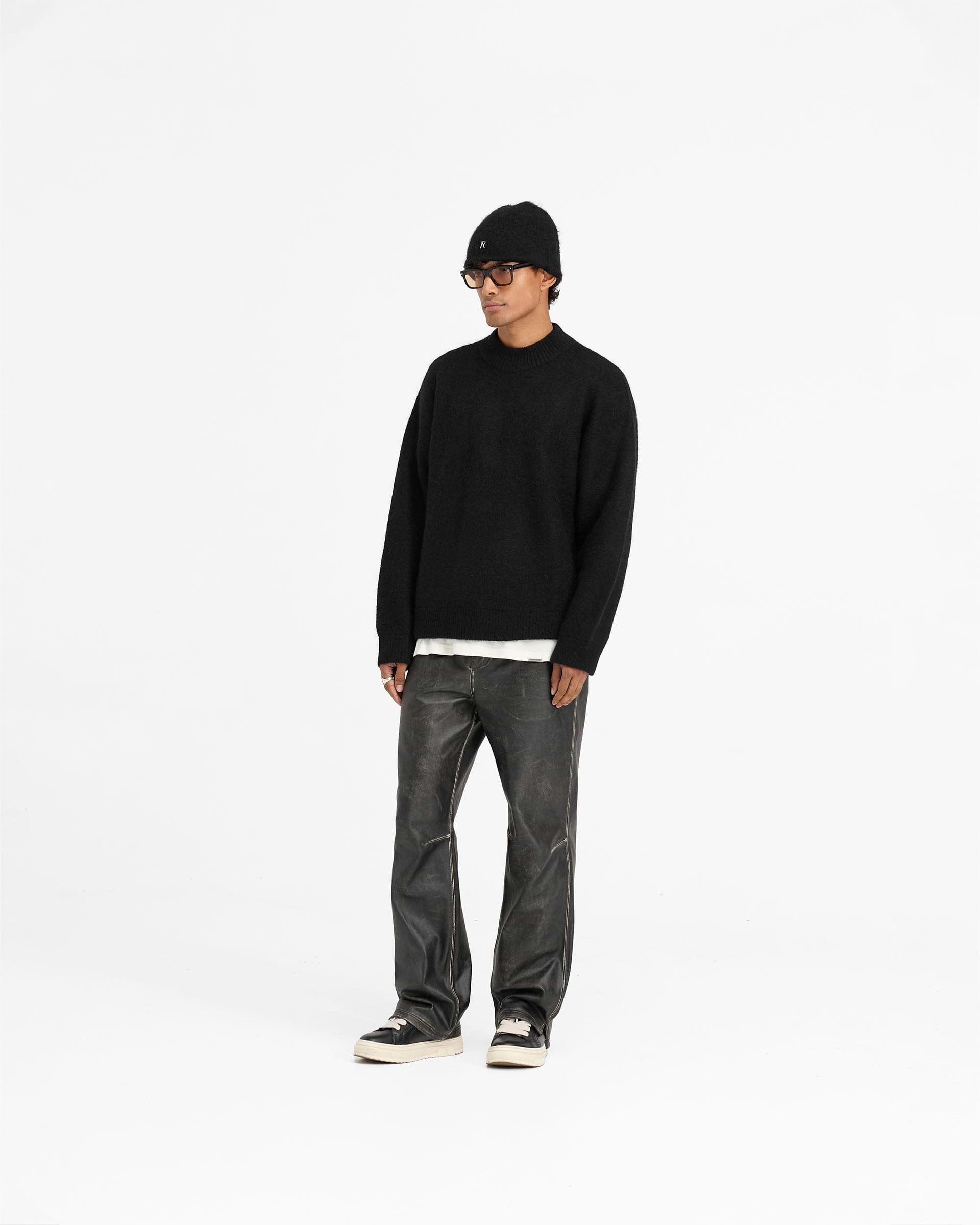 Jet Black Alpaca Blend Sweater | Mens Sweaters | REPRESENT