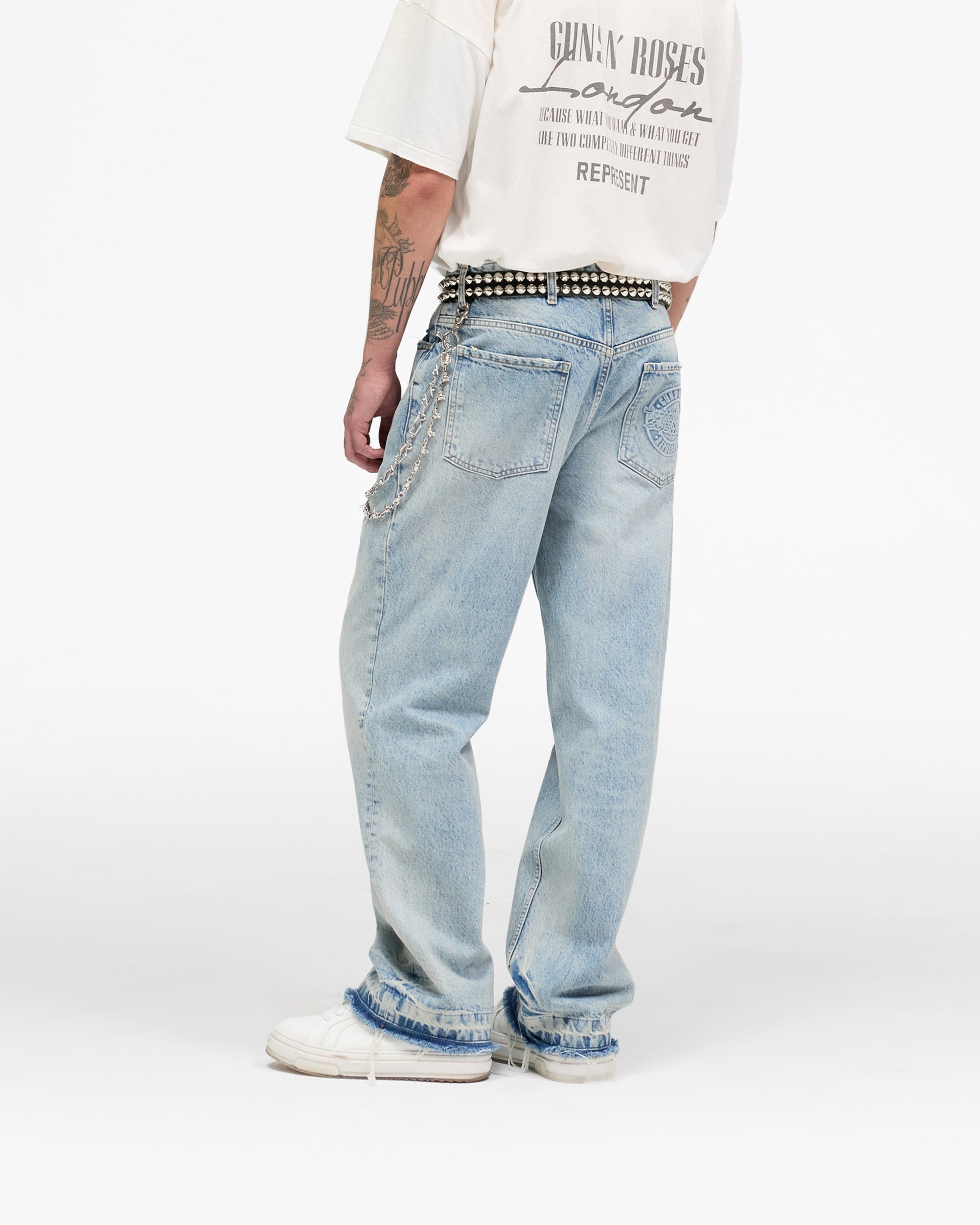 Represent X Guns N' Roses Denim Jeans - Light Vintage Blue