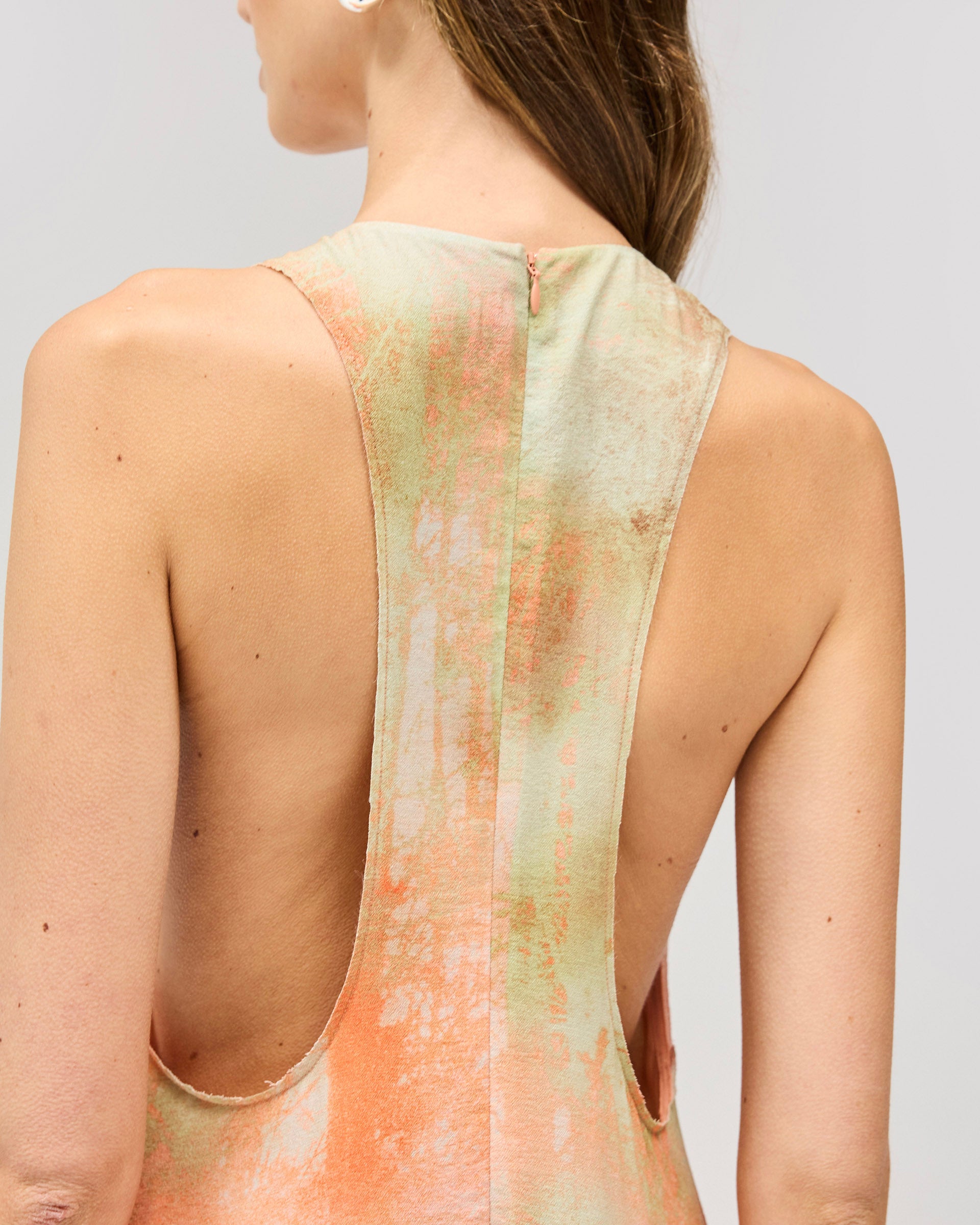 Illusion Maxi Dress - Forest Print Orange