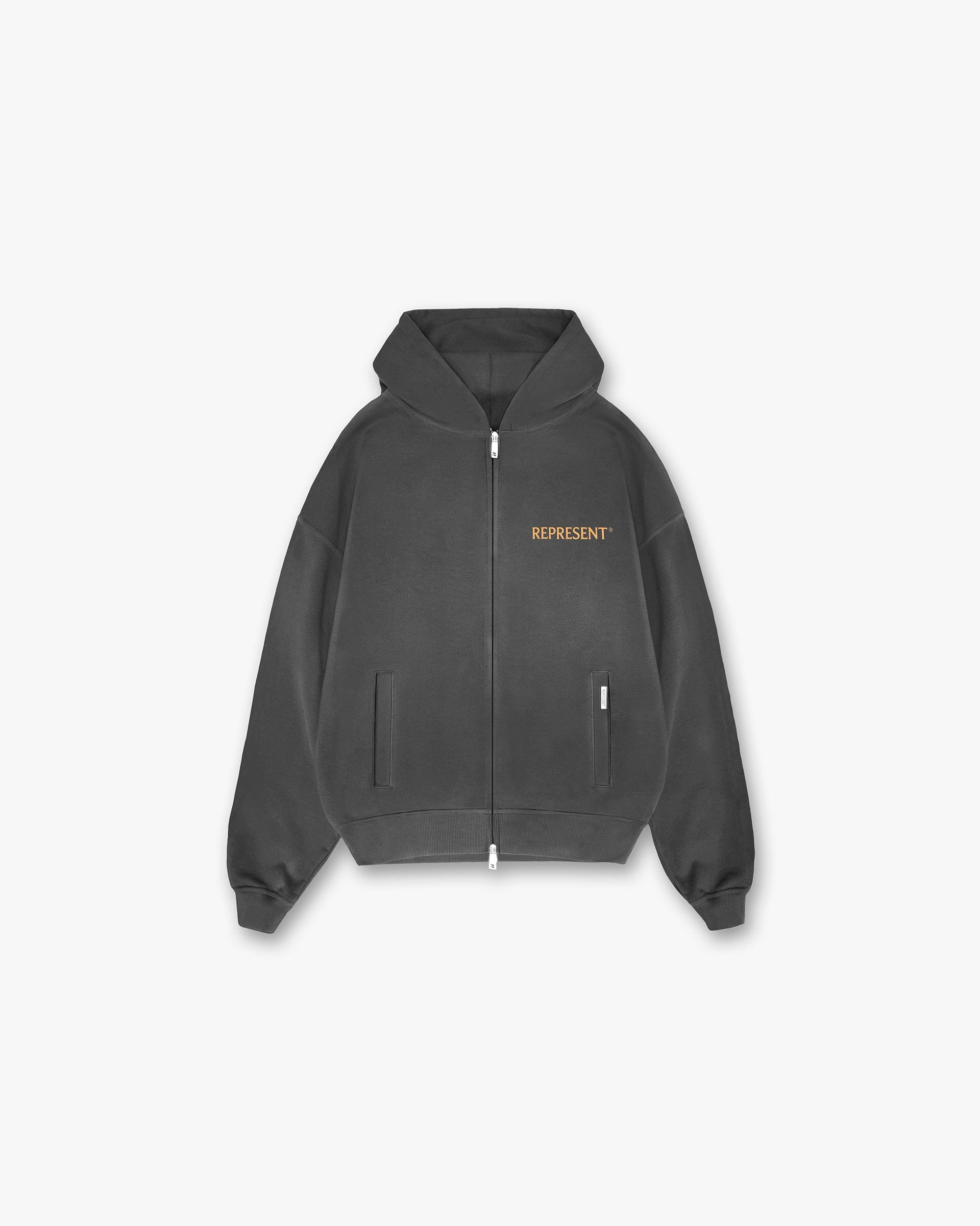 Higher Truth Zip Through Hoodie - Aged Black