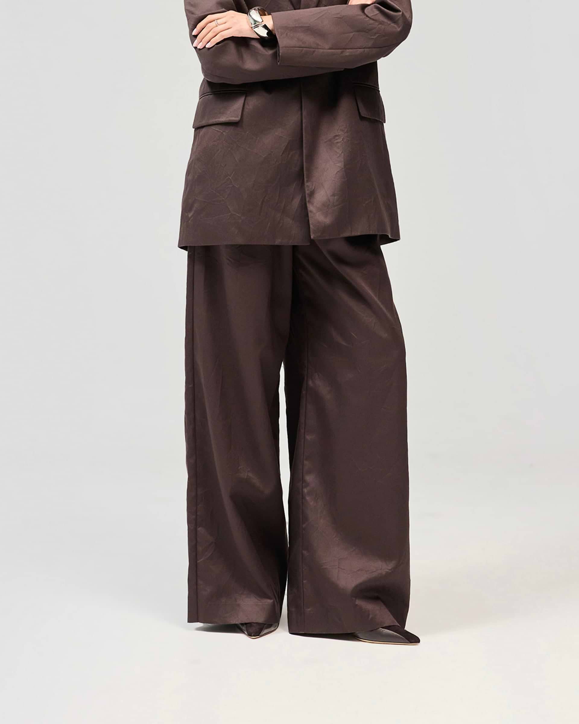 Crimp Trouser - Black Coffee