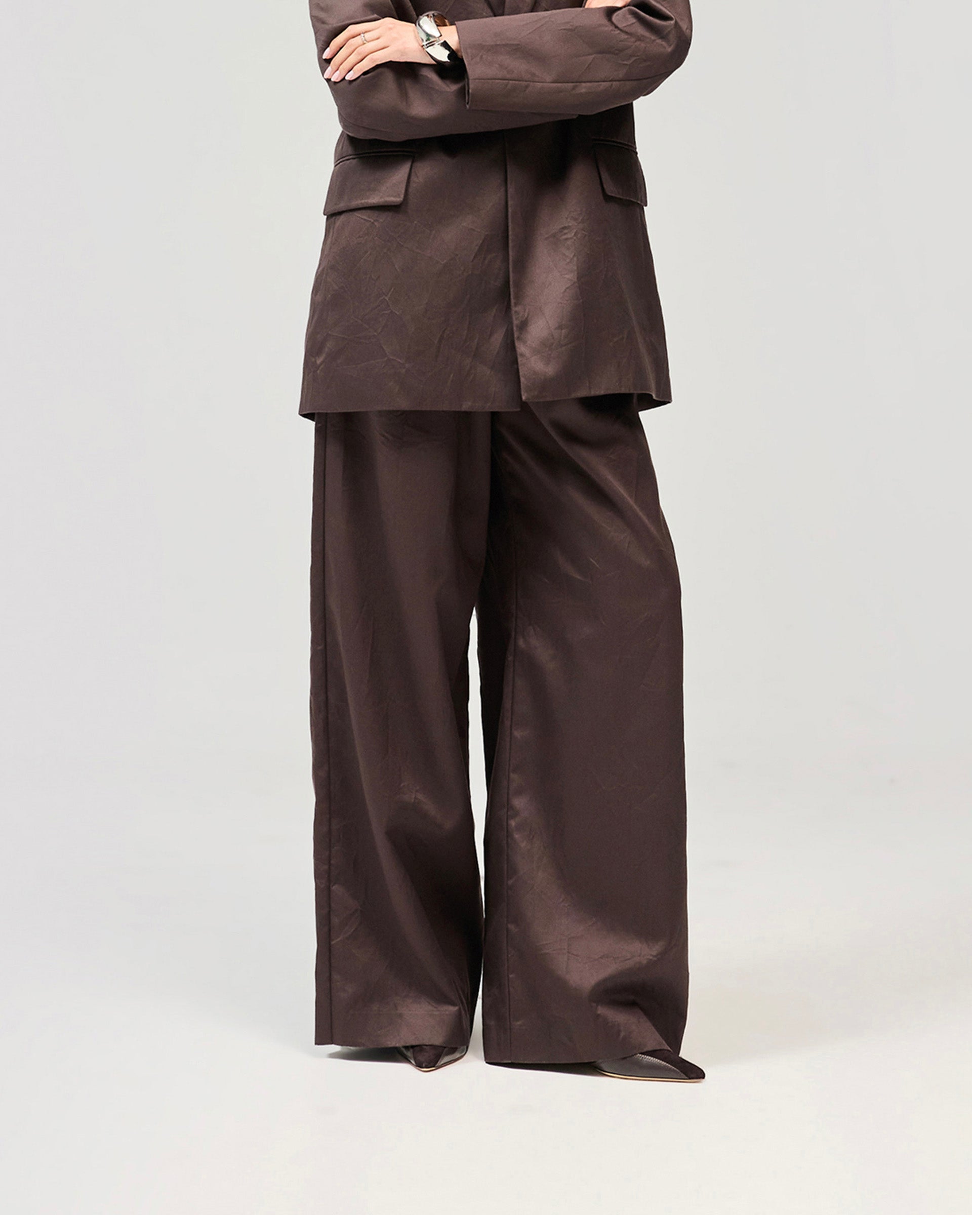 Crimp Trouser - Black Coffee