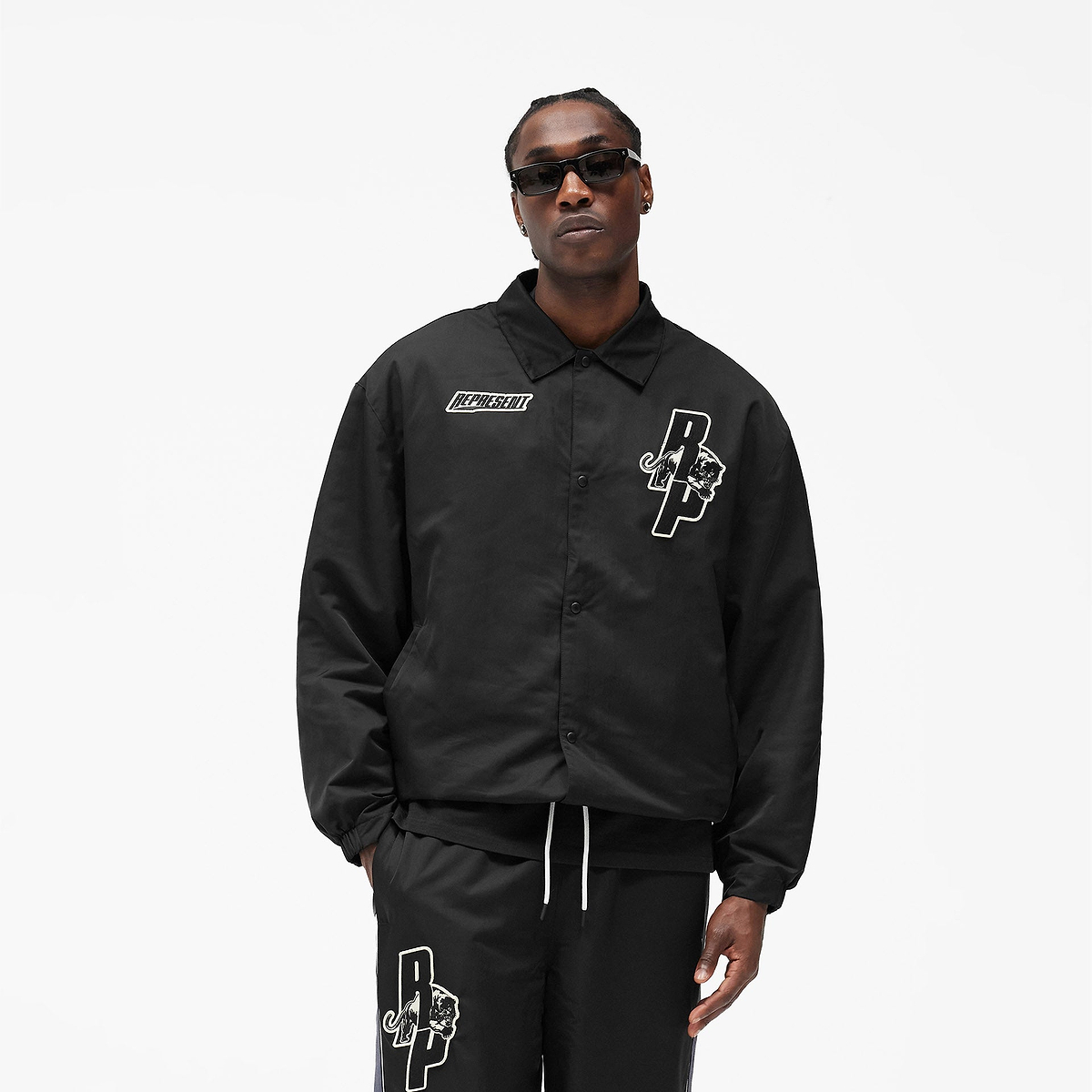 Black Represent x Puma Hoops Coach Jacket | Mens Jackets | REPRESENT