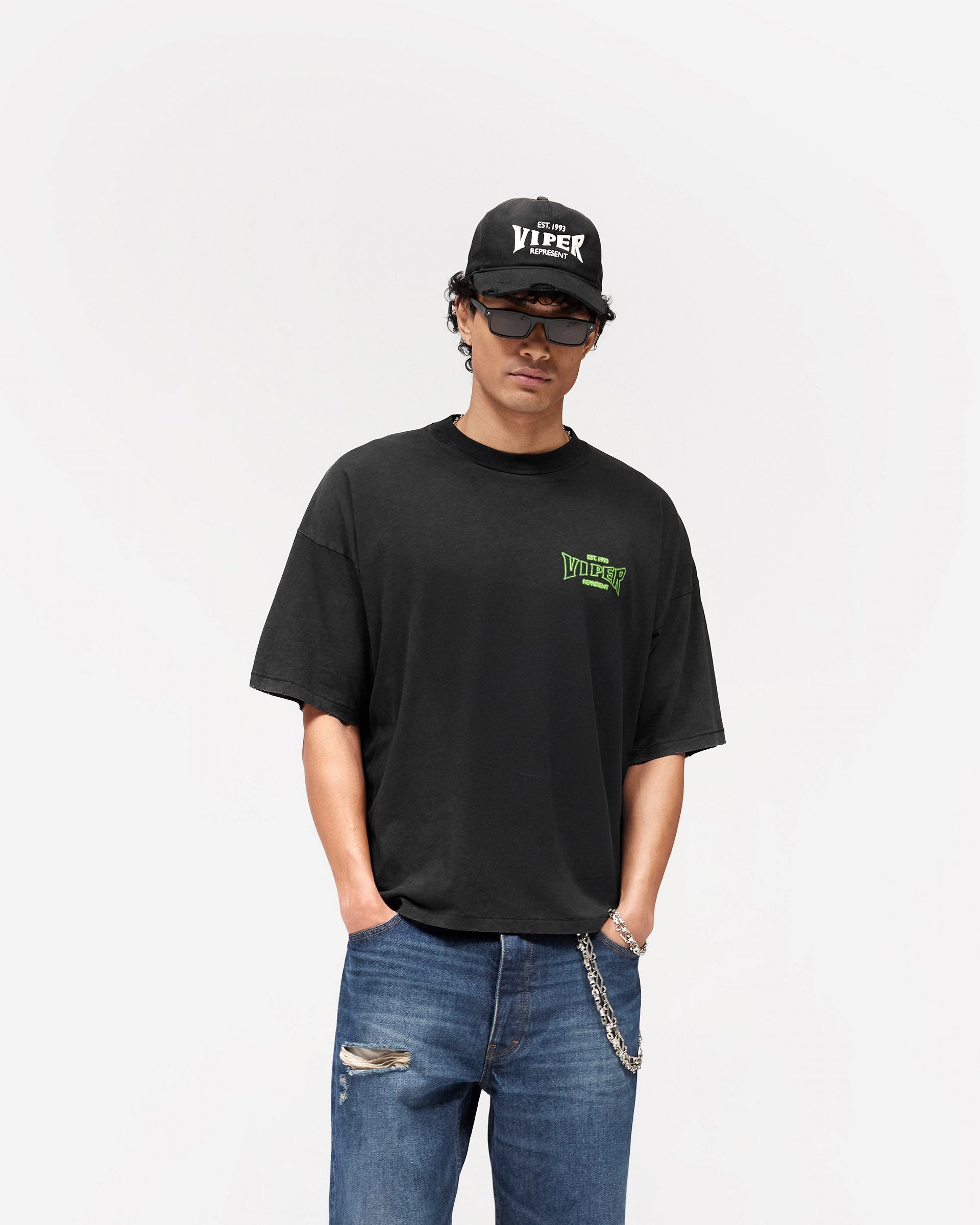 Represent x The Viper Room Glow T-Shirt - Vintage Black