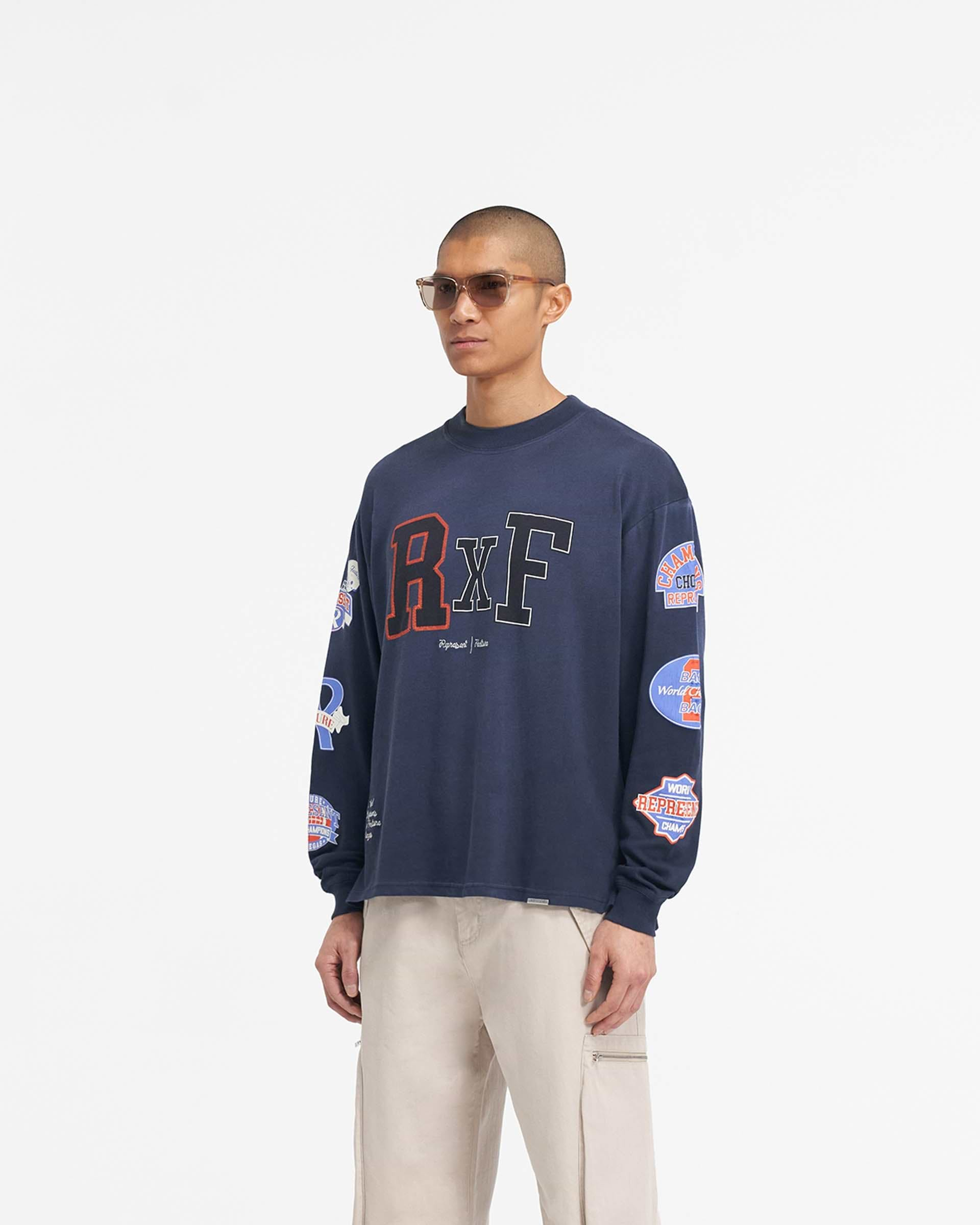 Represent X Feature Champions Long Sleeve T-Shirt - Midnight Navy