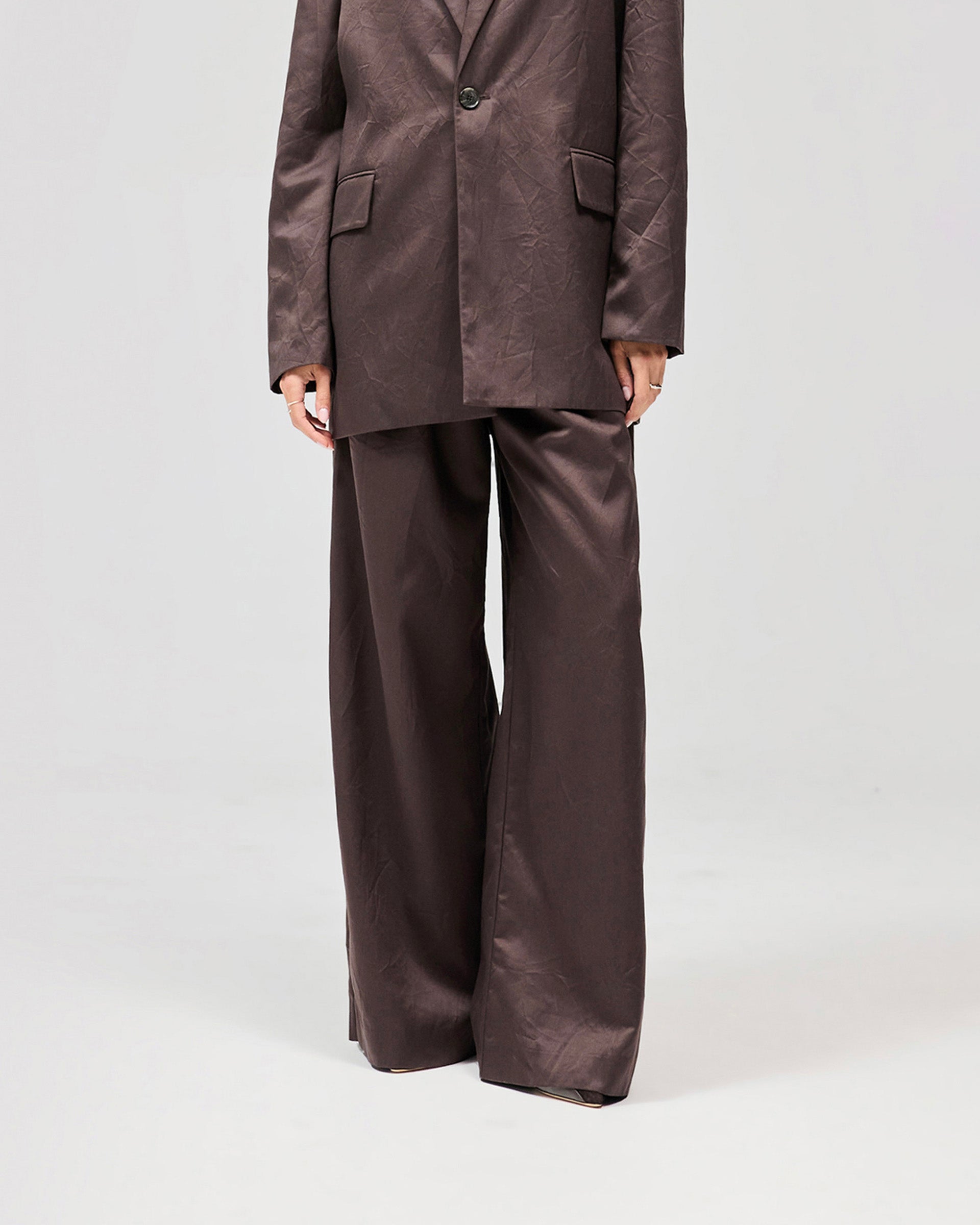 Crimp Trouser - Black Coffee